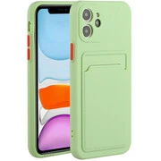 Apple iPhone 11 Pro, Szilikon tok, kártyatartóval, Wooze Card Slot, világoszöld akciós termékkép 1