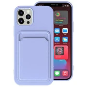 Apple iPhone 12 Pro Max, Szilikon tok, kártyatartóval, Wooze Card Slot, lila akciós termékkép 1