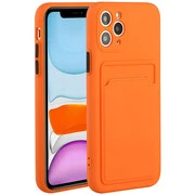 Xiaomi Redmi 9A / 9AT / 9i, Szilikon tok, kártyatartóval, Wooze Card Slot, narancssárga akciós termékkép 1