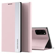 Xiaomi Redmi 9, Oldalra nyíló tok, stand, Wooze Silver Line, rózsaszín akciós termékkép 1