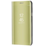 Apple iPhone 13 Pro Max, Oldalra nyíló tok, hívás mutatóval, Smart View Cover, arany (utángyártott) akciós termékkép 1