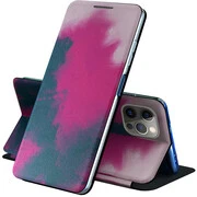 Xiaomi Poco M3, Oldalra nyíló tok, stand, festék minta, Wooze Flashy Colors, színes/lila akciós termékkép 1