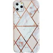 Apple iPhone 12 Pro Max, Szilikon tok, sokszöges márvány minta, Wooze Geometric Marble, színes/fehér akciós termékkép 1