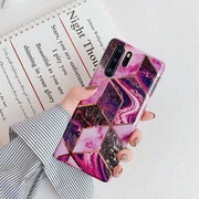 Apple iPhone 12 Pro Max, Szilikon tok, sokszöges márvány minta, Wooze Geometric Marble, színes/lila termék 2. képe