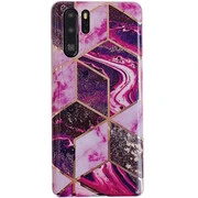Apple iPhone 6 Plus / 6S Plus, Szilikon tok, sokszöges márvány minta, Wooze Geometric Marble, színes/lila akciós termékkép 1
