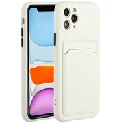 Xiaomi Redmi Note 9 5G, Szilikon tok, kártyatartóval, Wooze Card Slot, fehér akciós termékkép 1