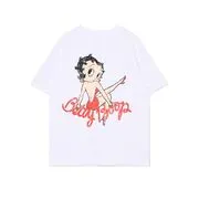 Cropp - Nyomott mintás fehér póló Betty Boop - fehér akciós termékkép 1