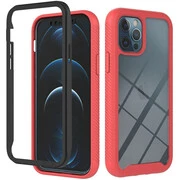 Samsung Galaxy A22 4G SM-A225F, Szilikon hátlap és műanyag előlapi tok, elő- és hátlapi üveggel, közepsen ütésálló, Wooze Power Case, fekete/piros akciós termékkép 1