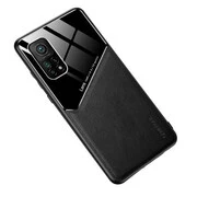 Xiaomi Poco X3 GT, Szilikon tok, bőr és plexi hátlap, közepesen ütésálló, mágneses tartóval kompatibilis, Wooze Texture, fekete termék 2. képe