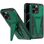 Motorola Moto E7 Power / E7i Power, Műanyag hátlap védőtok szilikon belső, közepesen ütésálló, kitámasztóval, Wooze Supportive Care, zöld akciós termékkép 1