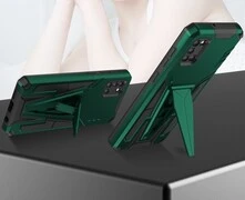 Motorola Moto E7 Power / E7i Power, Műanyag hátlap védőtok szilikon belső, közepesen ütésálló, kitámasztóval, Wooze Supportive Care, zöld termék 2. képe