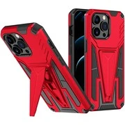 Motorola Moto G 5G, Műanyag hátlap védőtok szilikon belső, közepesen ütésálló, kitámasztóval, Wooze Supportive Care, piros akciós termékkép 1