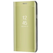 Samsung Galaxy A73 5G SM-A736B, Oldalra nyíló tok, hívás mutatóval, Smart View Cover, arany (utángyártott) akciós termékkép 1