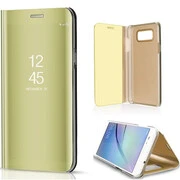 Samsung Galaxy A73 5G SM-A736B, Oldalra nyíló tok, hívás mutatóval, Smart View Cover, arany (utángyártott) termék 2. képe