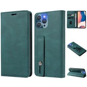 Samsung Galaxy S23 Plus SM-S916, Oldalra nyíló tok, stand, kártyatartóval, kézpánttal, Wooze Business Plus, zöld akciós termékkép 1