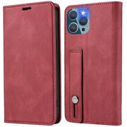 Google Pixel 6 Pro, Oldalra nyíló tok, stand, kártyatartóval, kézpánttal, Wooze Business Plus, piros termék 2. képe