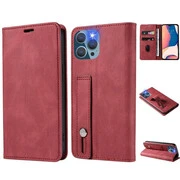 OnePlus 9 Pro, Oldalra nyíló tok, stand, kártyatartóval, kézpánttal, Wooze Business Plus, piros akciós termékkép 1