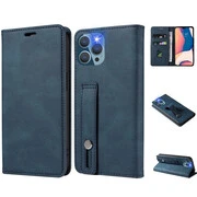 Oppo Find X5 Pro, Oldalra nyíló tok, stand, kártyatartóval, kézpánttal, Wooze Business Plus, kék akciós termékkép 1