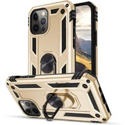 Xiaomi 13 Pro, Műanyag hátlap védőtok, közepesen ütésálló, szilikon belső, telefontartó gyűrű, Defender, arany akciós termékkép 1