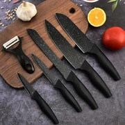 Konyhai késkészlet, 6 db-os, dobozban, Wooze Handle Knife, fekete termék 2. képe