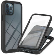 Apple iPhone 15 Pro Max, Szilikon hátlap és műanyag előlapi tok, elő- és hátlapi üveggel, közepsen ütésálló, Wooze Power Case, fekete termék 2. képe