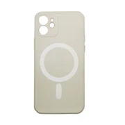 Apple iPhone 15, Szilikon tok, mágnes gyűrűvel, MagSafe töltővel kompatibilis, Wooze Magsafe Case, fehér akciós termékkép 1