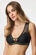 Luna Splendida Cherry Gold Stripe Bralette Push-Up melltartó akciós termékkép 1