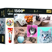 Trefl: Cicák puzzle - 1500 darabos + ragasztó akciós termékkép 1