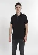 DENIM CULTURE Póló 'Nico'  ezüstszürke / fekete termék 2. képe