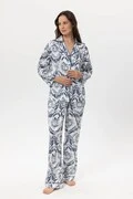 DENIM CULTURE Pizsama  tengerészkék / fehér termék 2. képe