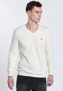 DENIM CULTURE Pulóver 'ROMEO'  arany / piszkosfehér termék 2. képe