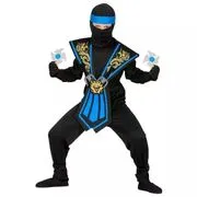Kék harcos Ninja jelmez fegyverekkel - 116-os, 4-5 éves korosztály akciós termékkép 1