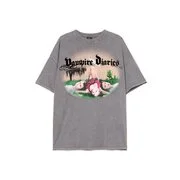Cropp - Nyomott mintás póló The Vampire Diaries - antracitszürke akciós termékkép 1