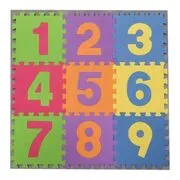 Színes szivacs puzzle számokkal - 9 db-os akciós termékkép 1
