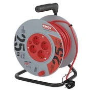 Kábeldob 25 m / 4 aljzat / piros / PVC / 230 V / 1,5 mm2 akciós termékkép 1