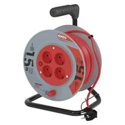 Kábeldob 15 m / 4 aljzat / fekete / PVC / 230 V / 1 mm2 akciós termékkép 1