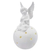 LED kerámia angyal, 29 cm, 2x AA, meleg fehér, időzítő akciós termékkép 1