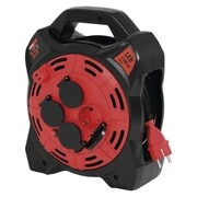 Kültéri kábeldob 15 m / 4 aljzat / gumi-neoprén / 230 V / 1,5 mm2 LED fényvisszaverővel akciós termékkép 1