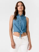 Pepe Jeans Wave Crop Póló Kék akciós termékkép 1