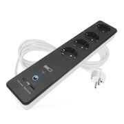 GoSmart hosszabbító 2 m / 4 aljzat / kapcsolós / USB / fehér-fekete / PVC / 1,5 mm2 akciós termékkép 1