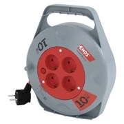 Kábeldob 10 m / 4 aljzat / fekete / PVC / 230 V / 1 mm2 akciós termékkép 1