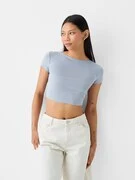 Bershka Póló  világoskék / ezüst termék 2. képe