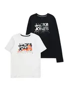 Jack & Jones Junior Póló 'JJLUKE'  tengerészkék / szürke / narancs / fehér akciós termékkép 1