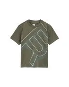 WE Fashion Póló  khaki / sötétzöld / fehér akciós termékkép 1