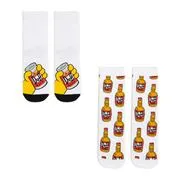 Cropp - 2 db nyomott mintás zokni The Simpsons - fehér akciós termékkép 1