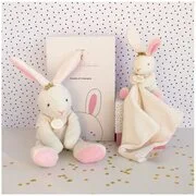 Doudou Gift Set Bunny Rabbit plüss játék gyermekeknek születéstől kezdődően White Rabbit 1 db termék 2. képe