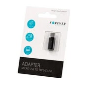 Adapter, USB Type-C - microUSB átalakító, Forever, fekete termék 2. képe