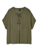VERO MODA Blúz 'VMBENTE SS WIDE TOP WVN GA'  olíva akciós termékkép 1