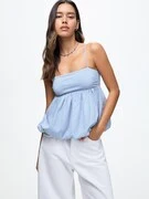 Pull&Bear Top  királykék / fehér termék 2. képe