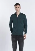DENIM CULTURE Kardigán 'LEOPOLDO'  sötétzöld / narancs termék 2. képe